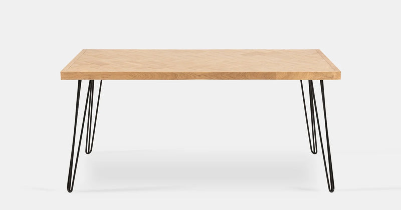 Charlotte 4-6 seat dining table, ash parquet