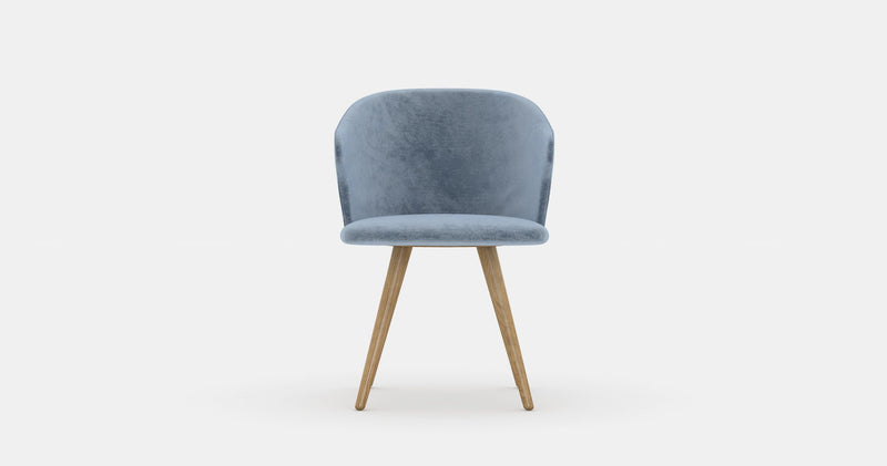 Lex dining chair, dusty blue velvet