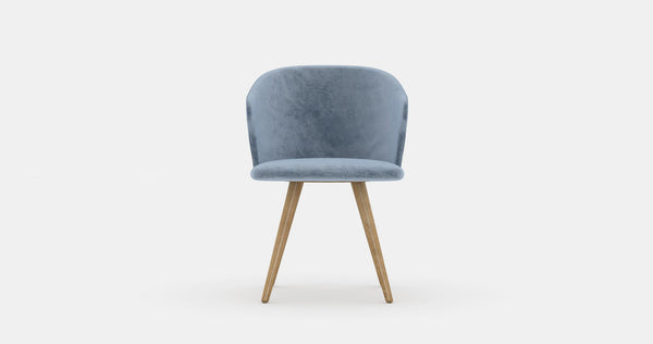 Lex dining chair, dusty blue velvet
