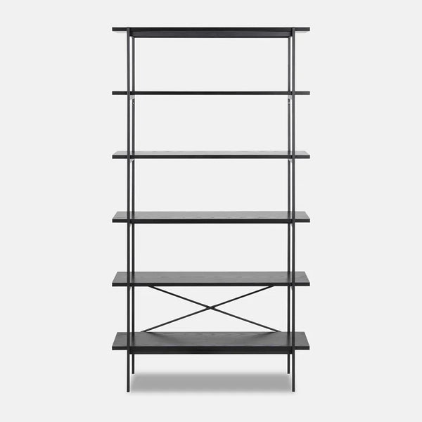 Dexter-industrial-bookcase-matte-black-and-oak