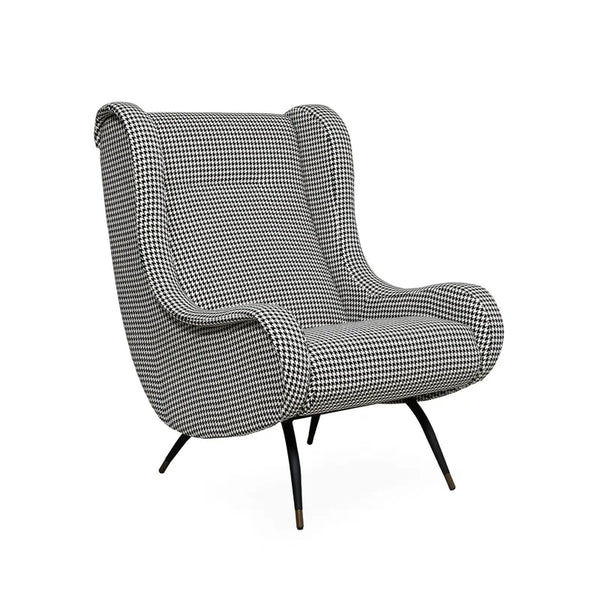 Duke armchair, houndstooth black