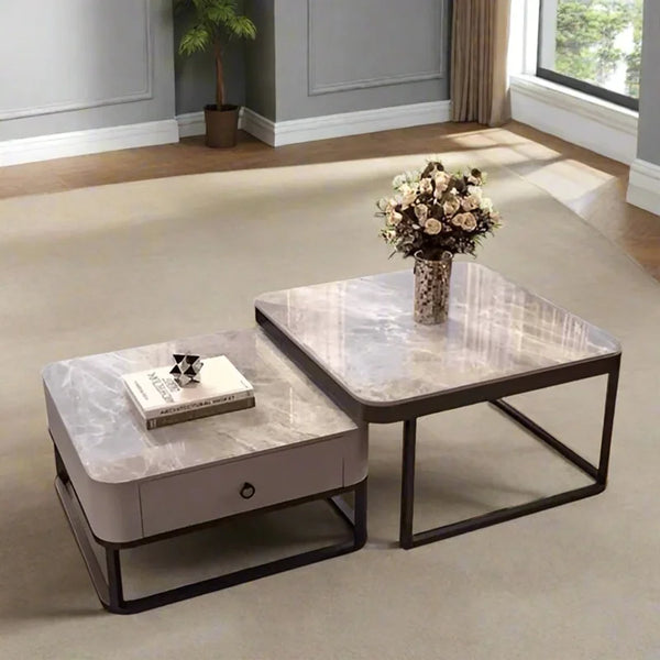 Hana square coffee table, marble