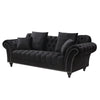 Lancaster 3 seater sofa, jet black velvet