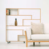 Kendrick room divider, oak and white
