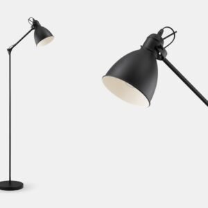 Digbeth industrial floor lamp, black
