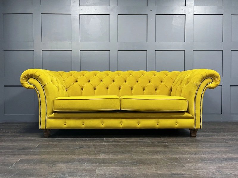 Amara 3 seater sofa, turmeric velvet