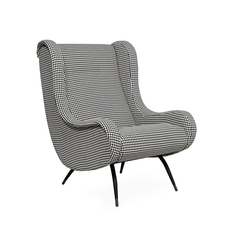 Duke armchair, houndstooth black