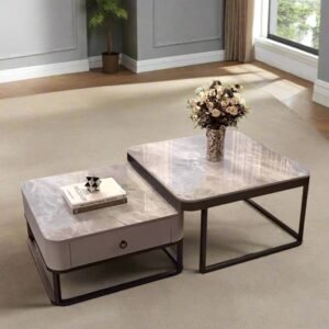 Hana square coffee table, marble